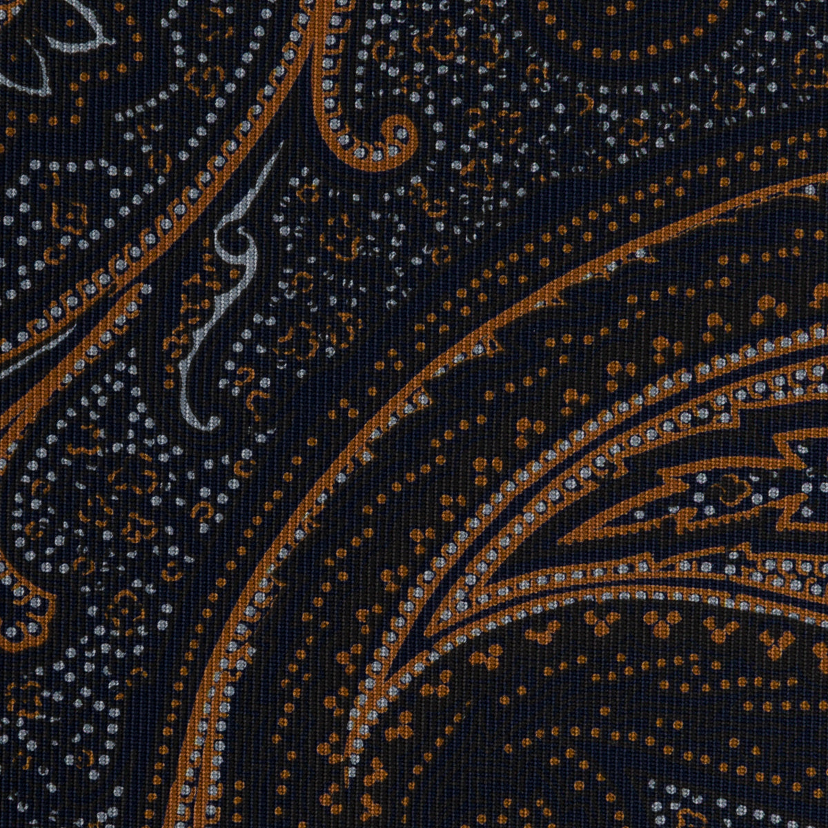 Floral Printed Silk Bespoke Tie - Midnight