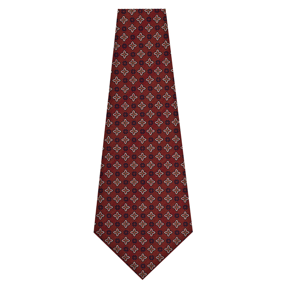 Floral Printed Silk Bespoke Tie - Burgundy