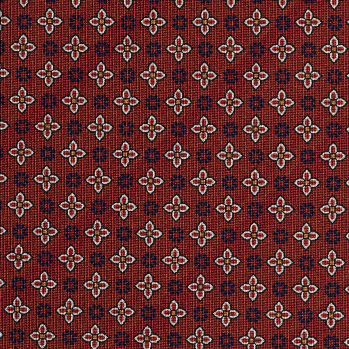 Floral Printed Silk Bespoke Tie - Burgundy