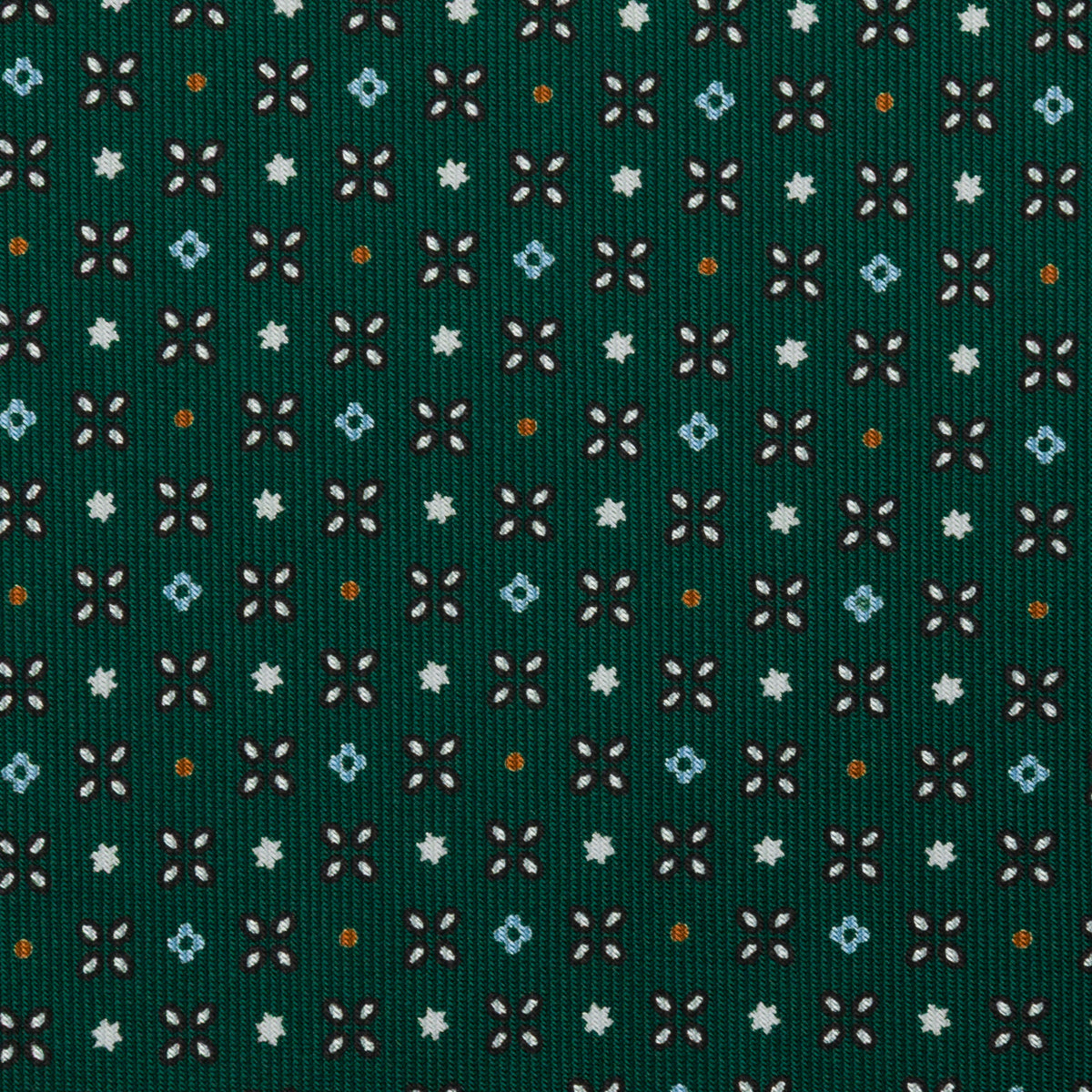 Floral Printed Silk Bespoke Tie - Forest