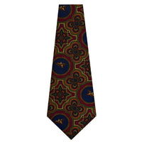 Floral Printed Silk Bespoke Tie - Burgundy