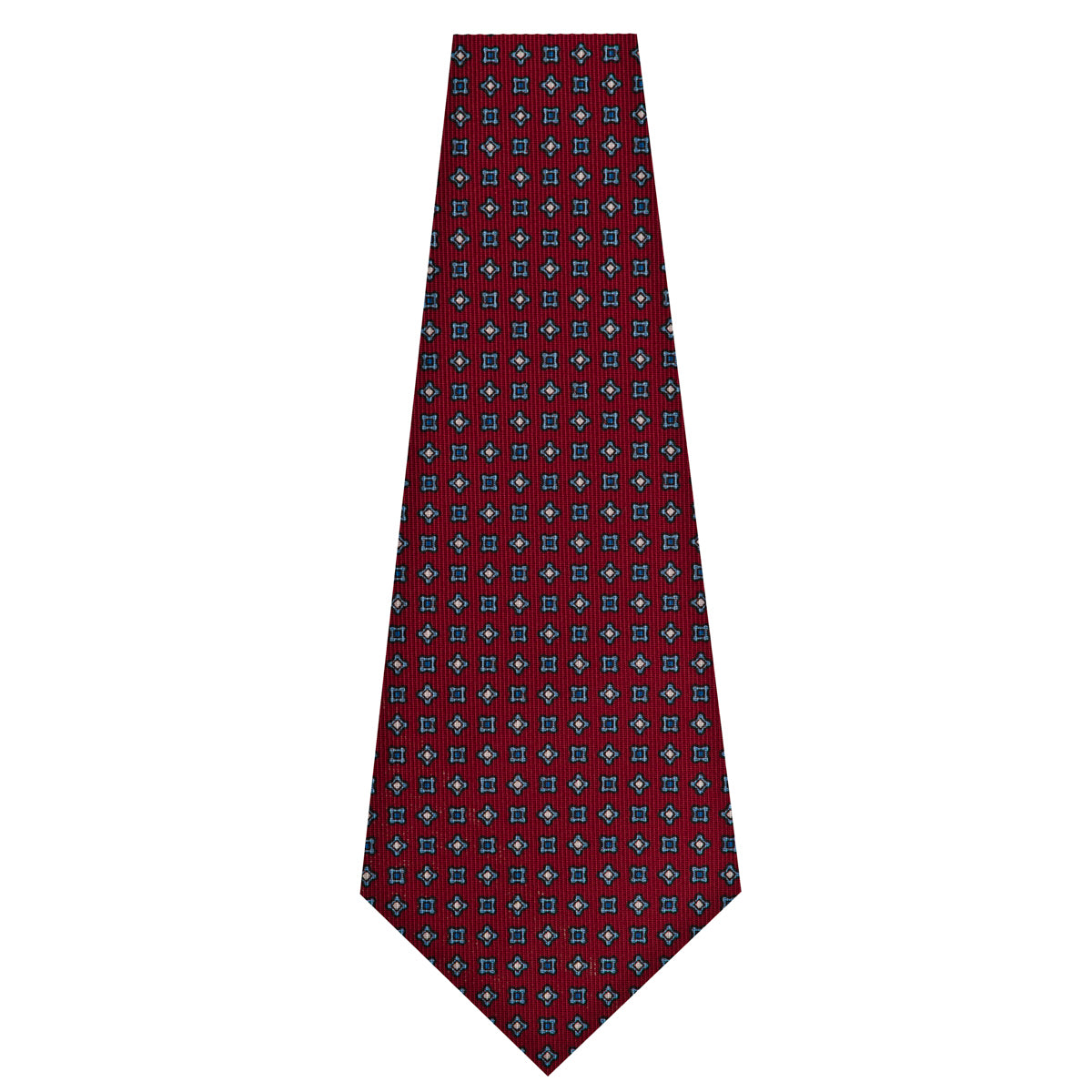 Floral Printed Silk Bespoke Tie - Burgundy