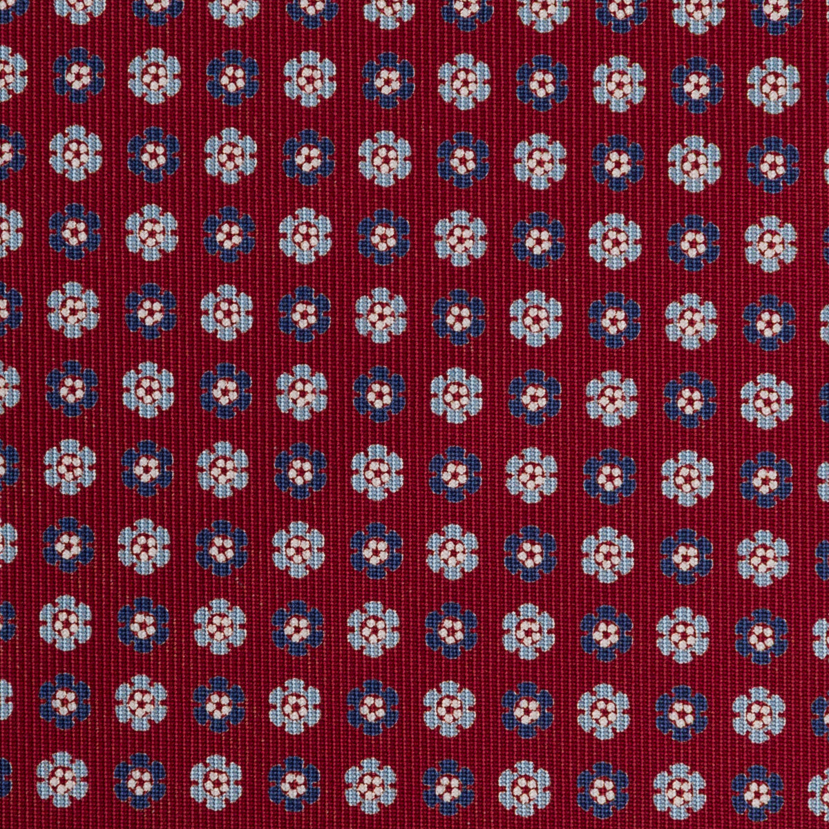 Floral Printed Silk Bespoke Tie - Burgundy