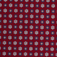 Floral Printed Silk Bespoke Tie - Burgundy