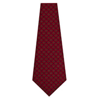 Floral Printed Silk Bespoke Tie - Burgundy