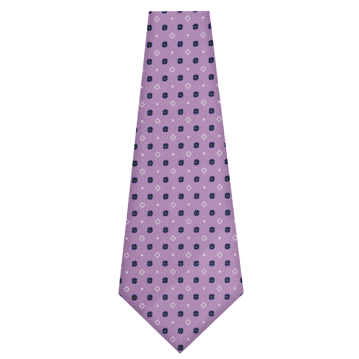 Floral Printed Silk Bespoke Tie - Lilac