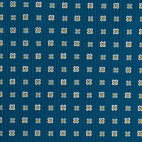 Floral Printed Silk Bespoke Tie - Steel Blue
