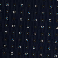 Floral Printed Silk Bespoke Tie - Navy