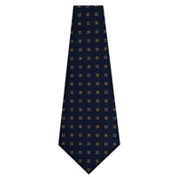Floral Printed Silk Bespoke Tie - Navy