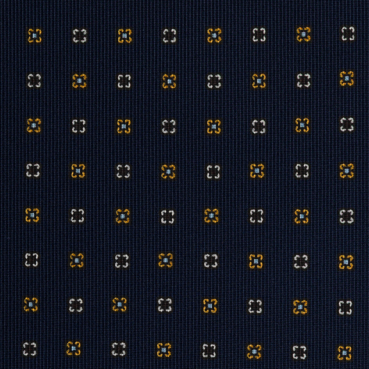 Floral Printed Silk Bespoke Tie - Navy