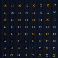 Floral Printed Silk Bespoke Tie - Navy