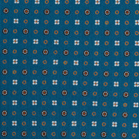 Floral Printed Silk Bespoke Tie - Steel Blue