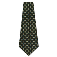Floral Printed Silk Bespoke Tie - Olive