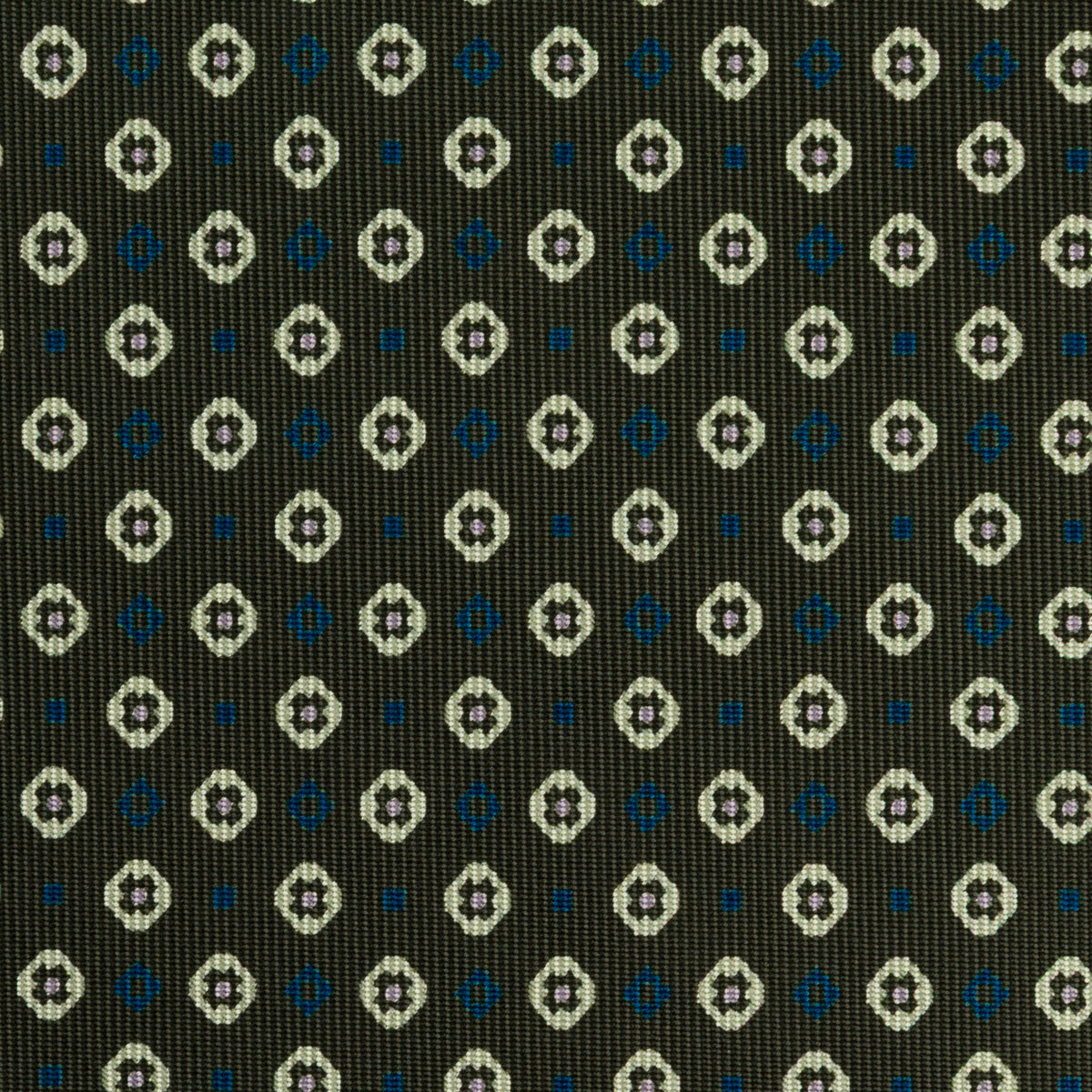 Floral Printed Silk Bespoke Tie - Olive