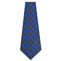 Floral Printed Silk Bespoke Tie - Blue