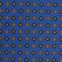 Floral Printed Silk Bespoke Tie - Blue