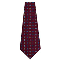 Floral Printed Silk Bespoke Tie -  Burgundy