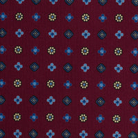 Floral Printed Silk Bespoke Tie -  Burgundy