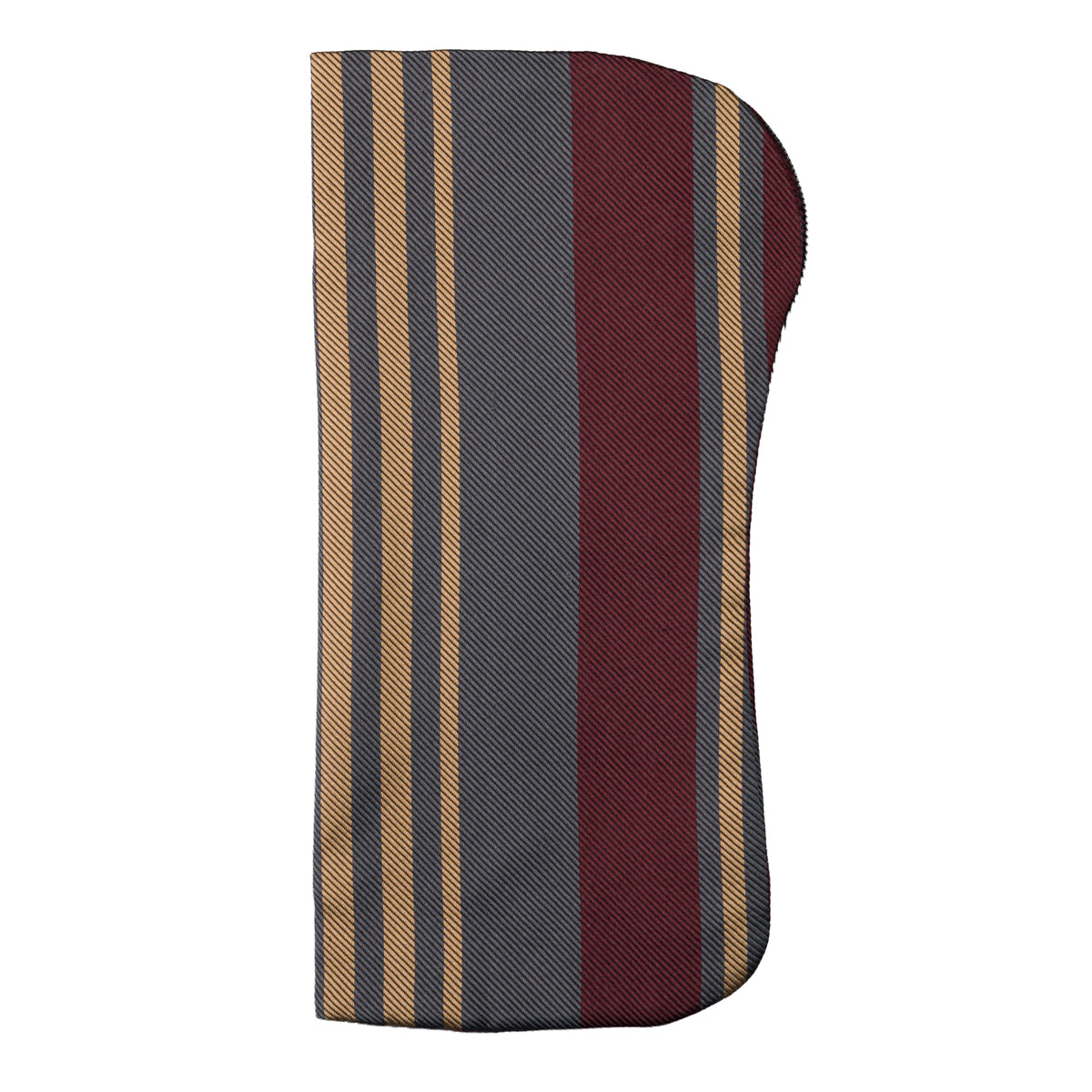 Repp Stripe Silk Glasses Case - Burgundy / Beige / Grey