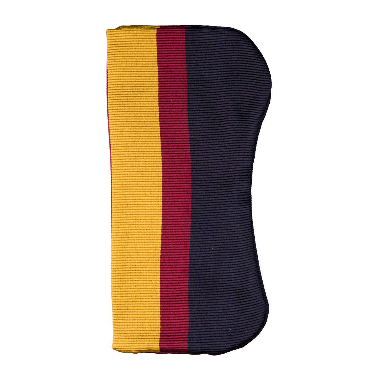 Repp Stripe Silk Glasses Case - Navy / Burgundy / Yellow
