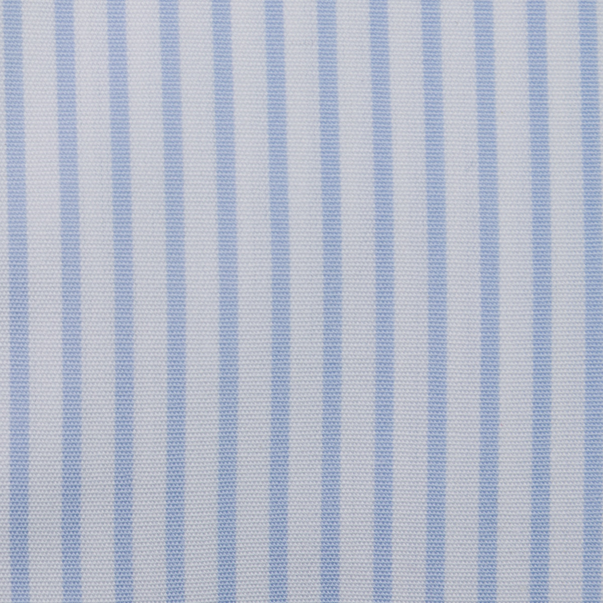 Poplin Semi Spread Shirt - White / Light Blue - Small Stripe