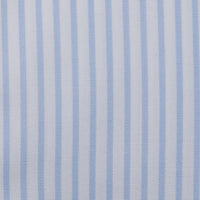 Poplin Semi Spread Shirt - White / Light Blue - Small Stripe