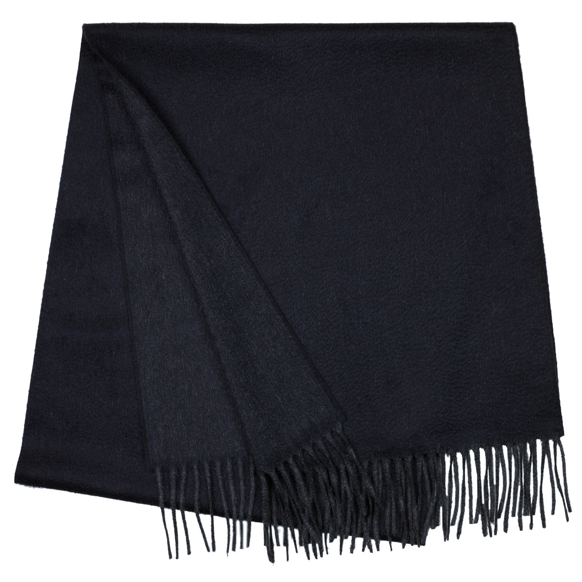 Double-Face Zibellino Cashmere Scarf - Navy / Grey