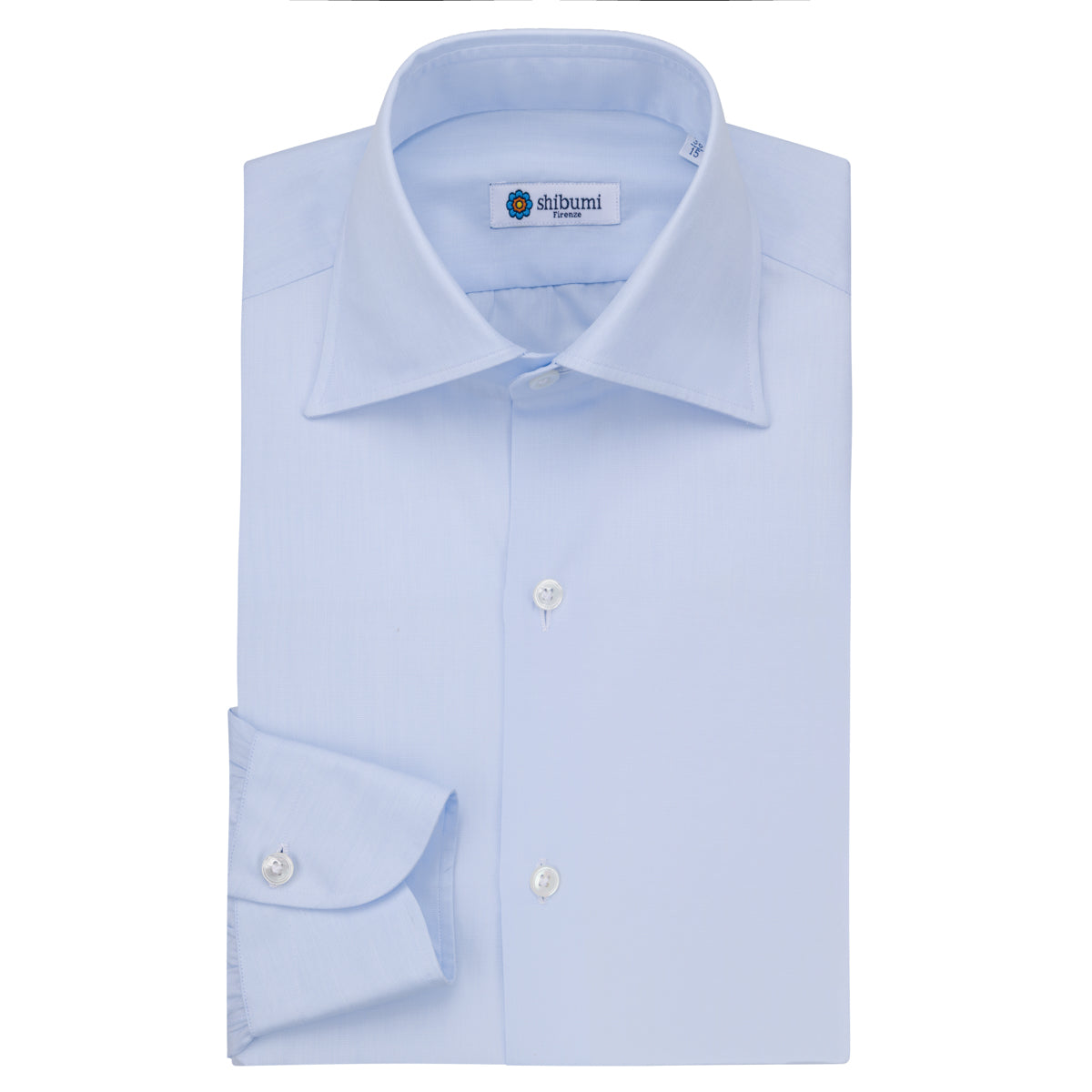 Poplin Semi Spread Shirt - Pale Blue