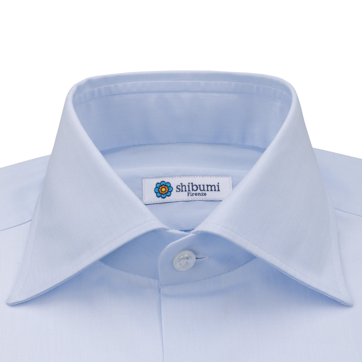 Poplin Semi Spread Shirt - Pale Blue