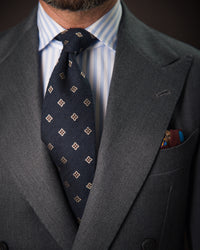 Animal Motif Wool / Silk Pocket Square - Burgundy - 40x40cm