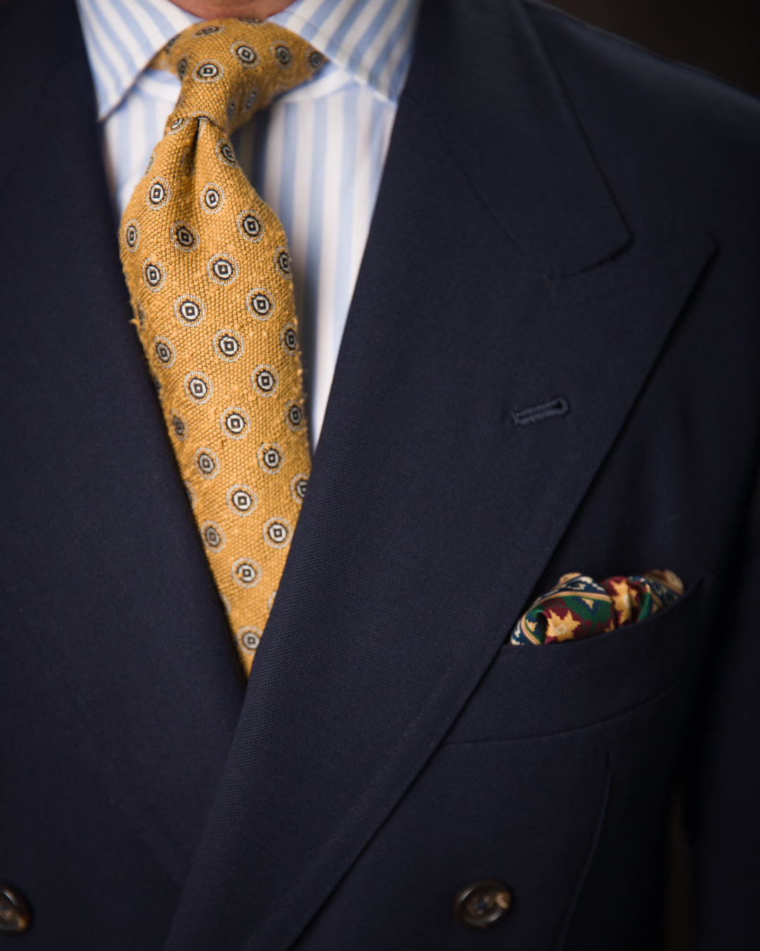 8 Bit Motif Silk Pocket Square - Forest / Brown - 40x40cm