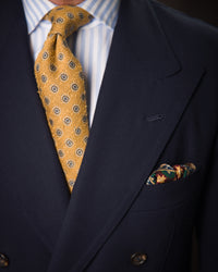 8 Bit Motif Silk Pocket Square - Forest / Brown - 40x40cm