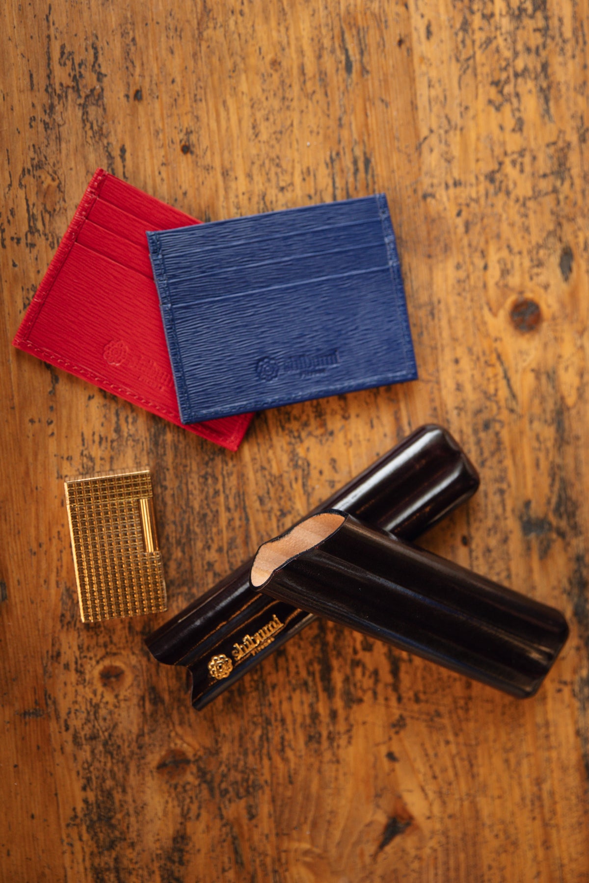 Calfskin Leather Cigar Case - Dark Brown