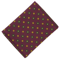 Floral Printed Silk Cardholder / Wallet - Burgundy
