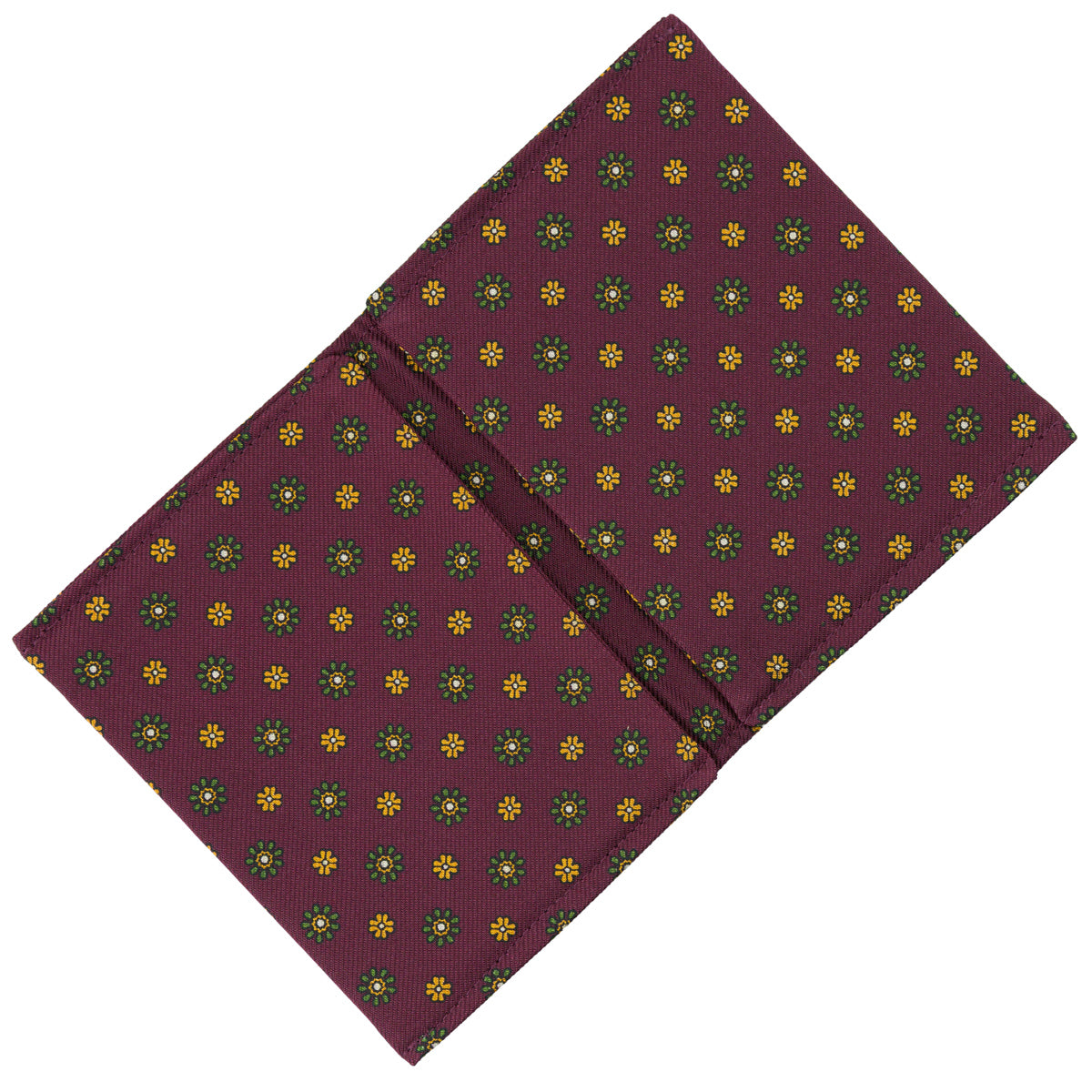 Floral Printed Silk Cardholder / Wallet - Burgundy