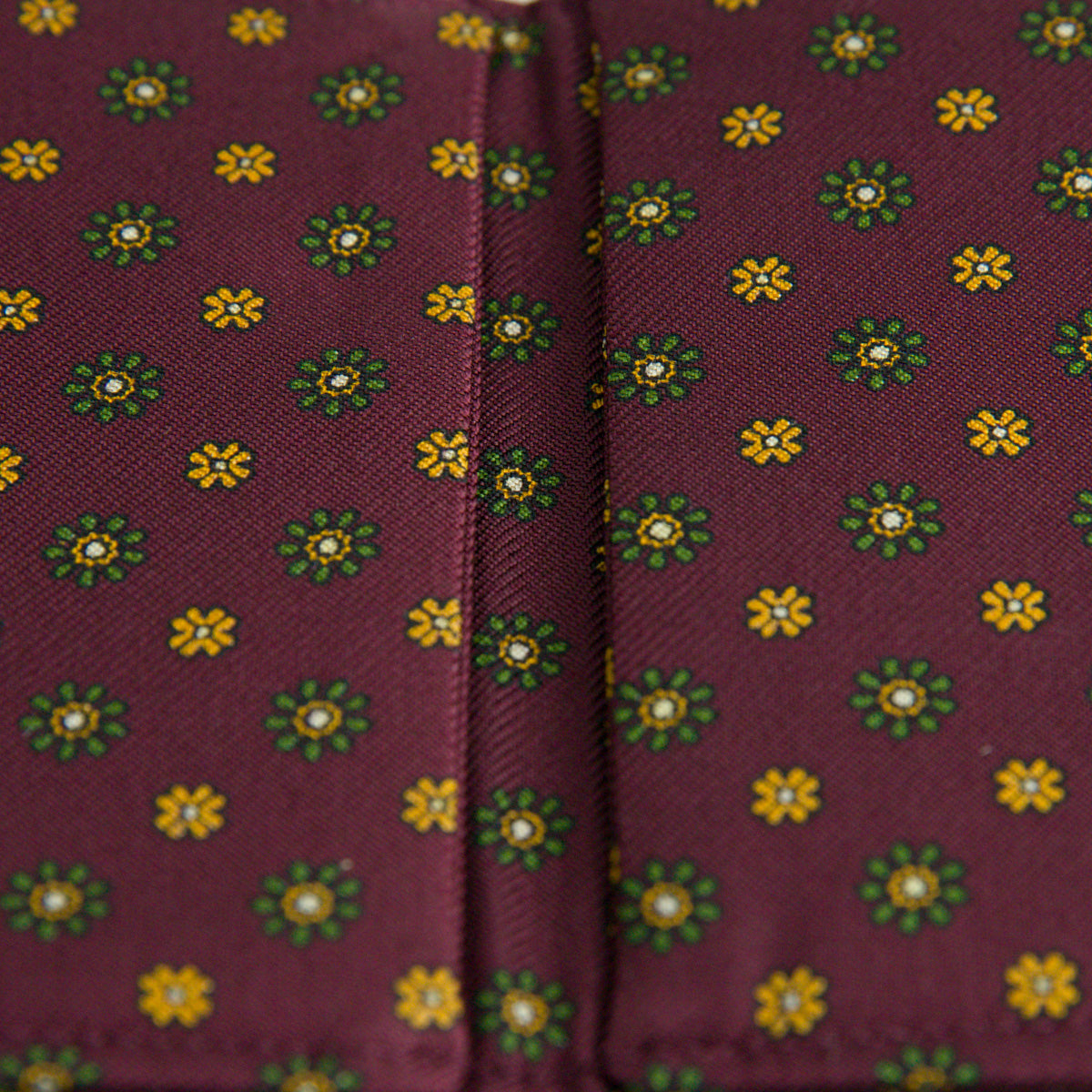 Floral Printed Silk Cardholder / Wallet - Burgundy