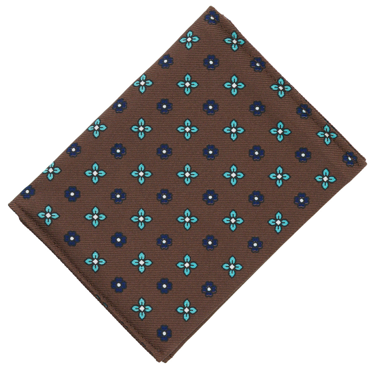 Floral Printed Silk Cardholder / Wallet - Brown