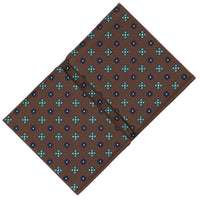 Floral Printed Silk Cardholder / Wallet - Brown