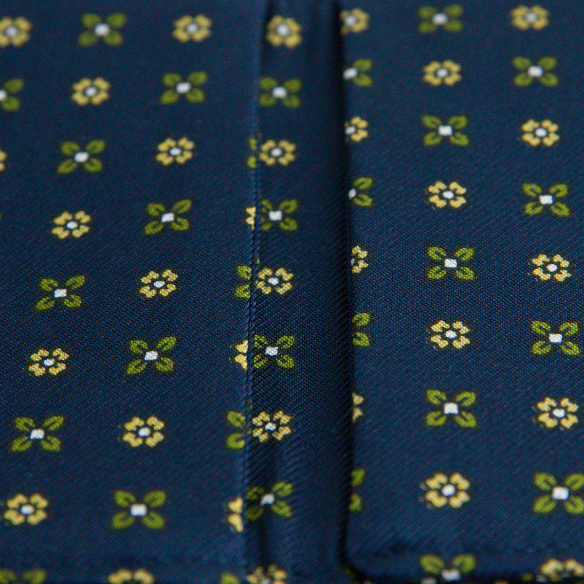 Floral Printed Silk Cardholder / Wallet - Navy