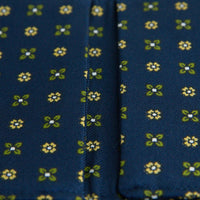 Floral Printed Silk Cardholder / Wallet - Navy