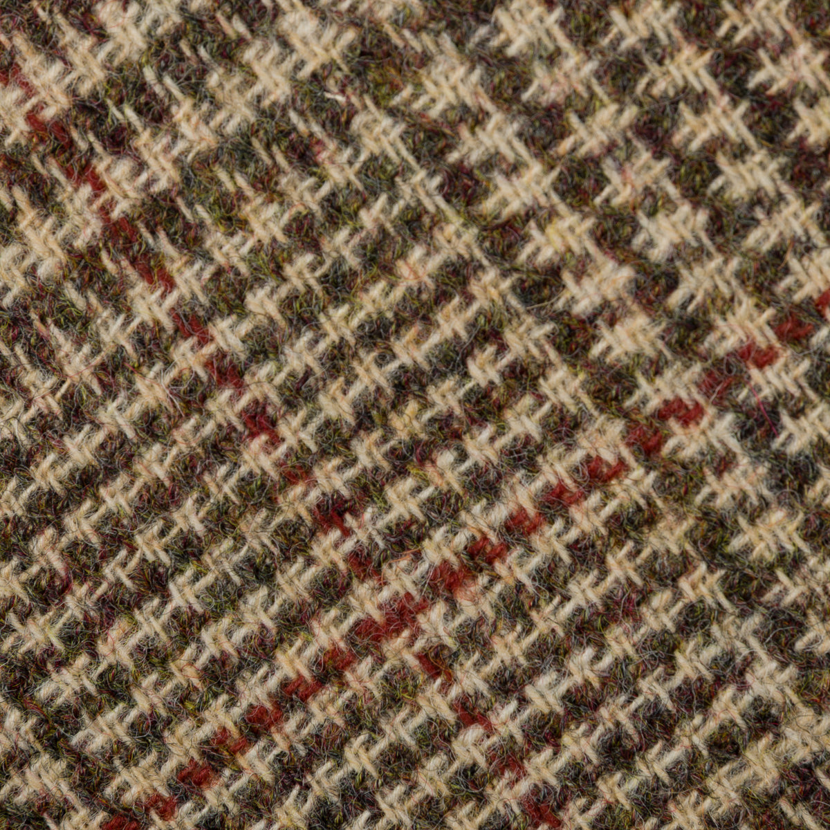 James Crowther Checked Bespoke Wool Tie - Brown / Red