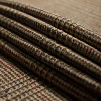 James Crowther Checked Bespoke Wool Tie - Brown / Red