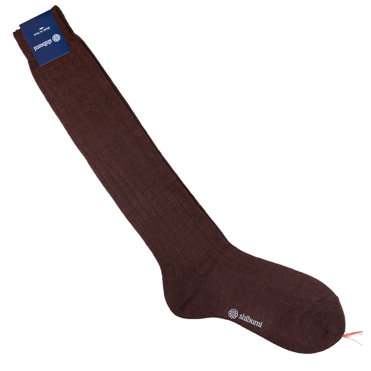 Knee Socks - Ribbed - Brown - Linen