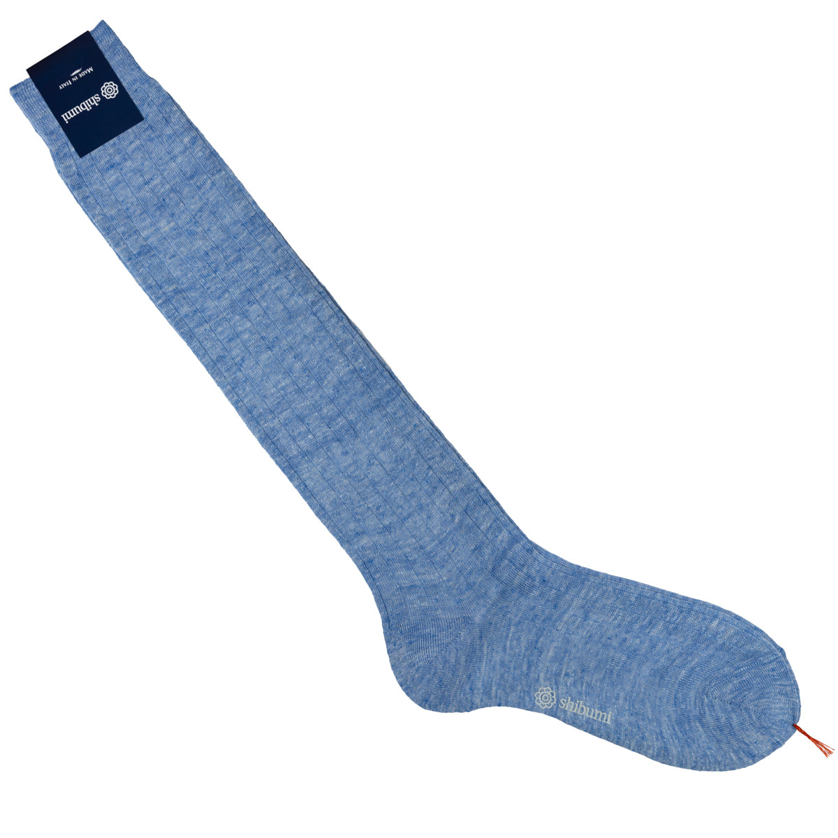 Knee Socks - Ribbed - Sky Blue - Linen