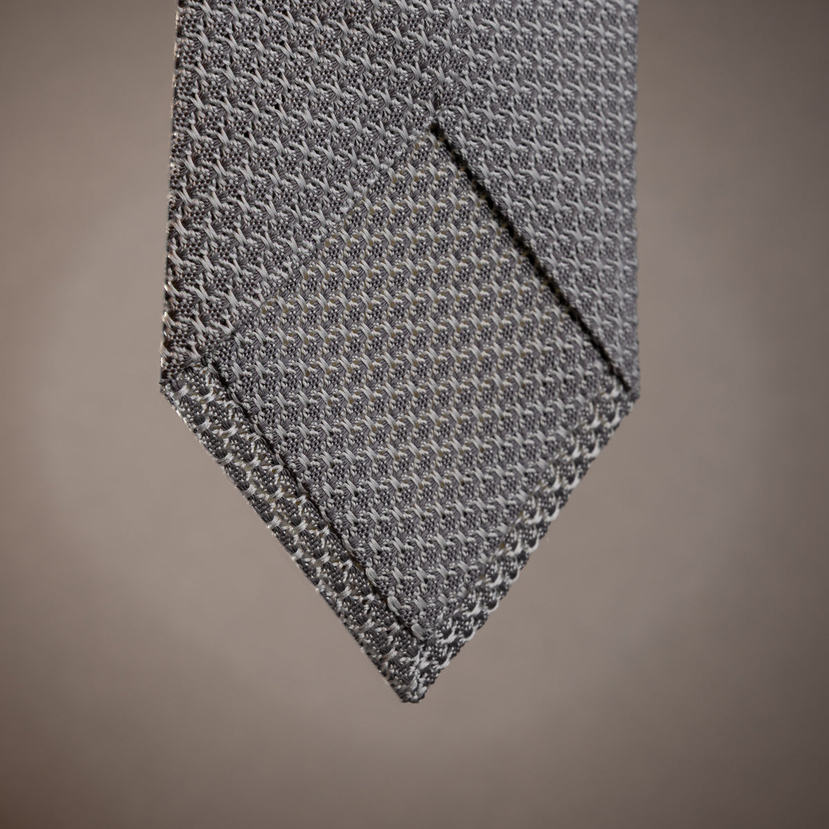 Grenadine / Garza Grossa Silk Tie - Silver - Self-Tipped
