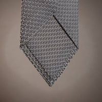 Grenadine / Garza Grossa Silk Tie - Silver - Self-Tipped