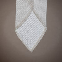 Grenadine / Garza Grossa Tie - White - Hand-Rolled