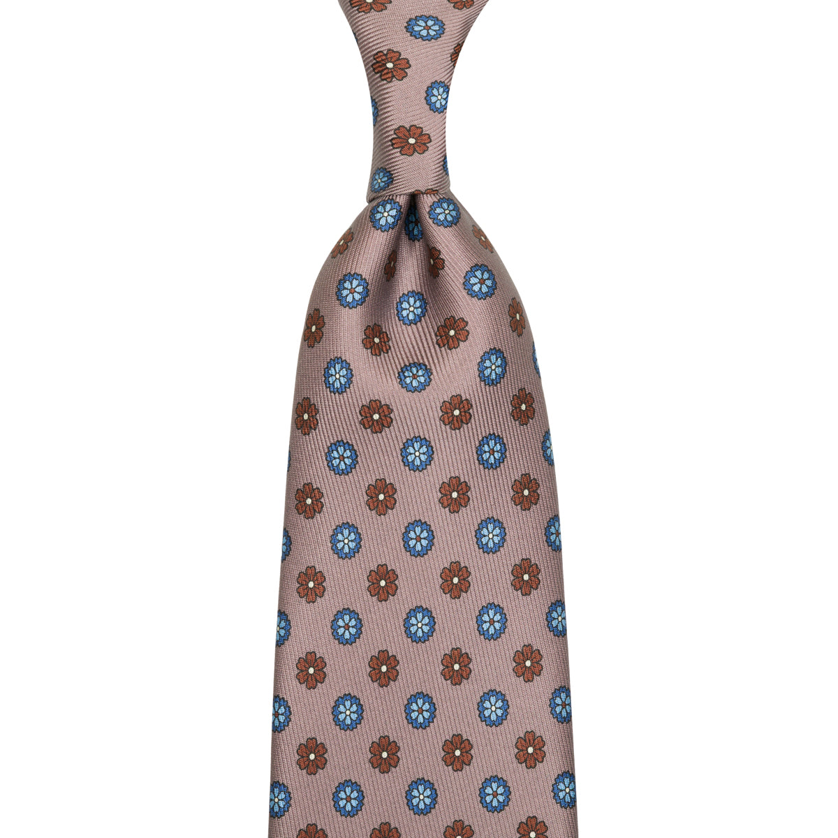 50oz Floral Printed Silk Tie - Hopsack - Hand-Rolled