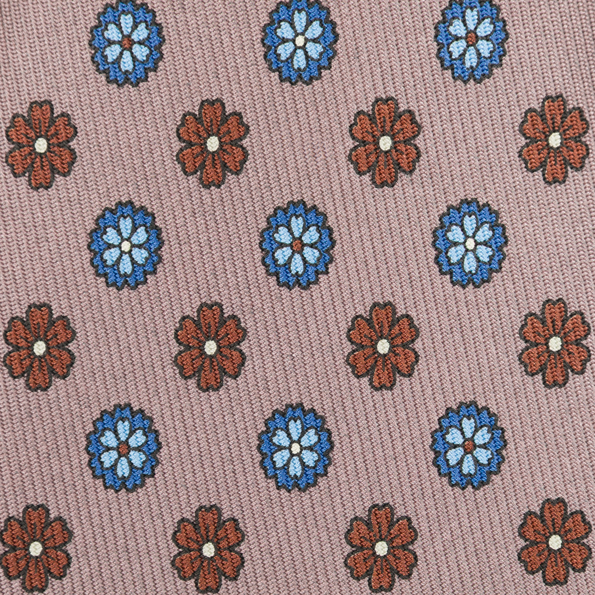 50oz Floral Printed Silk Tie - Hopsack - Hand-Rolled