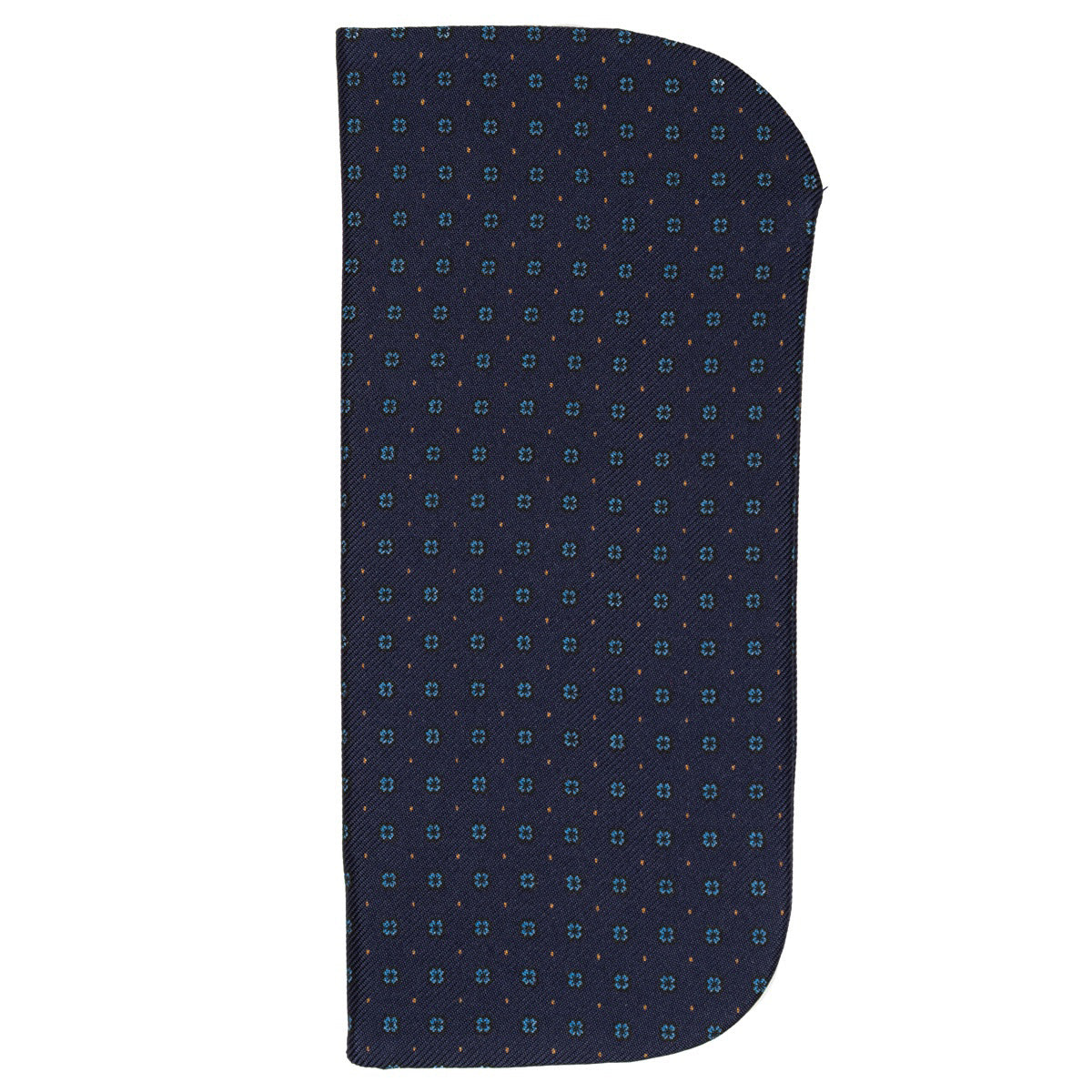Floral Printed Silk Glasses Case - Navy